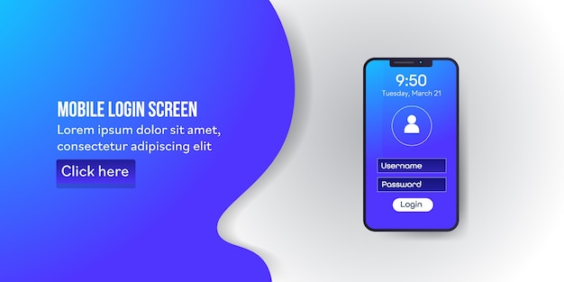Mobiler Anmeldebildschirm