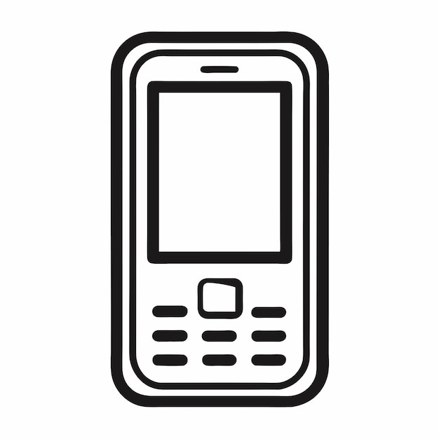 Mobiltelefon-Ikonen-Vektor-Illustration einfacher Linienvektor