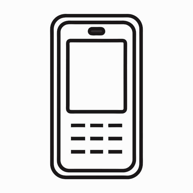 Mobiltelefon-Ikonen-Vektor-Illustration einfacher Linienvektor