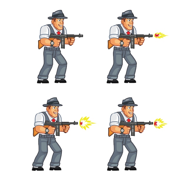 Mobster Gunman Spiel Sprite
