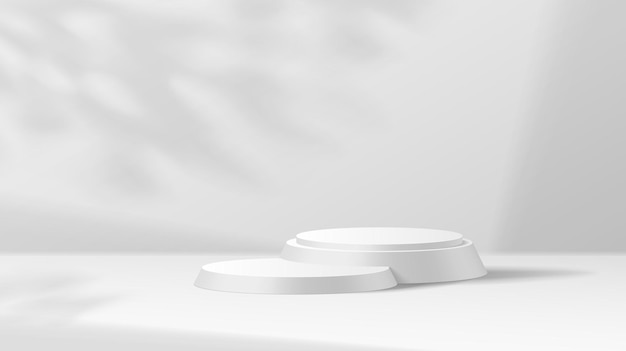 Mockup-Bühne mit palmenschatten-realistischen Vektorillustrationen