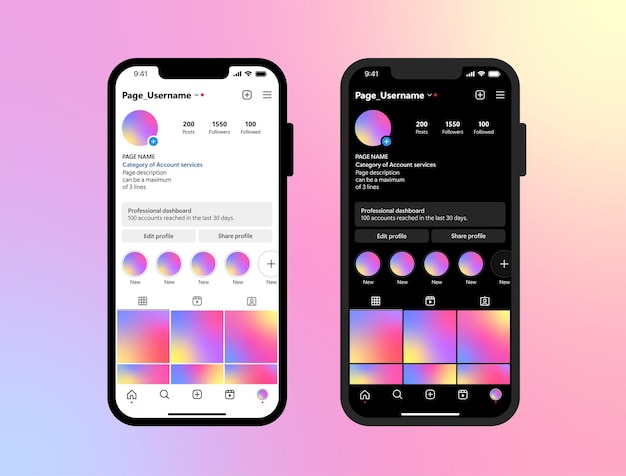 Mockup für ein Instagram-Profil