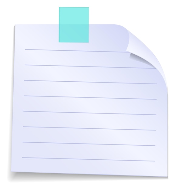 Vektor mockup für nachrichtennotizen notizblatt aus liniertem papier