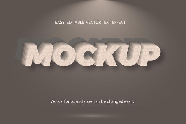 Vektor mockup-text im 3d-stil.