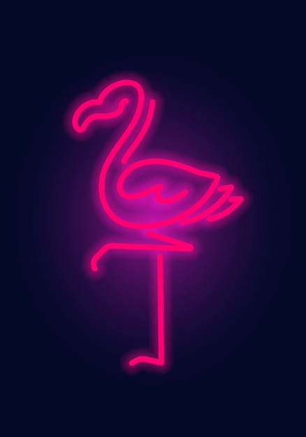 Mode-Flamingo-Neon-Schild Nacht helle Schildtafel leuchtendes Licht Vogel Sommer Logo Emblem für Club oder