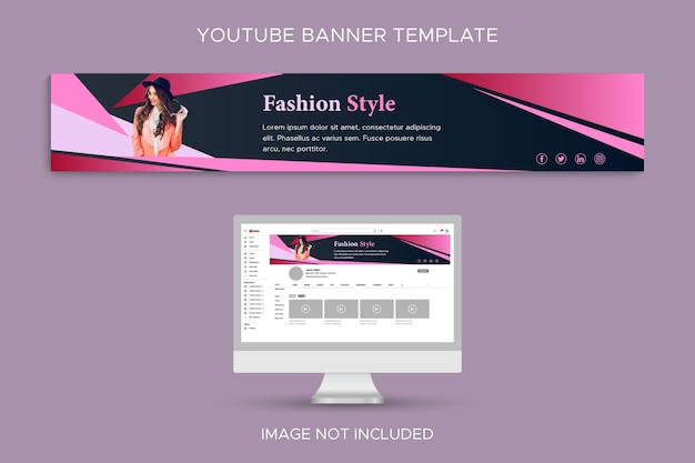 Mode-Frauen-Gradienten-Social-Media-YouTube-Kanal-Profil-Banner-Vorlage