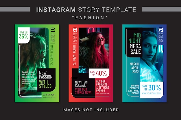 Mode-instagram-post-sale-promo mit farbenfrohem hintergrund