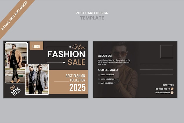 Vektor mode-postkarte moderne und einfache kreative vorlage