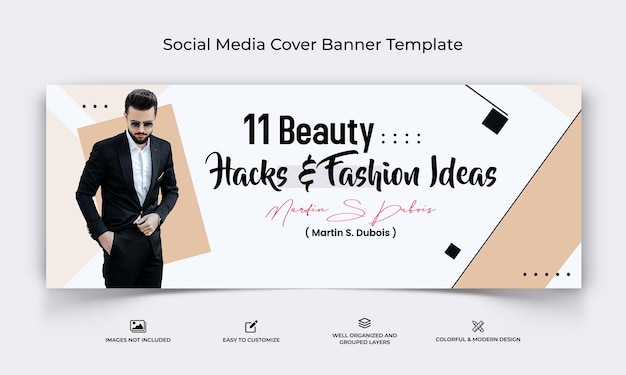 Mode social media facebook-cover-banner-vorlage premium-vektor