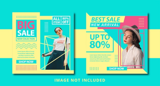 Mode-Social-Media-Werbung und Instagram-Banner-Post-Design