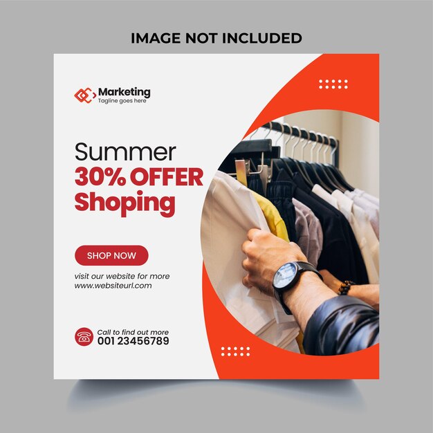 Mode summer sale social media post design