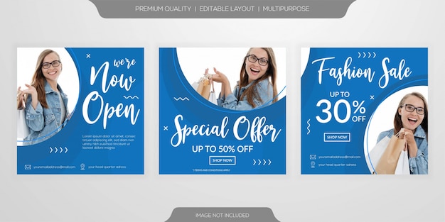 Mode verkauf instagram beitrag vorlagensatz