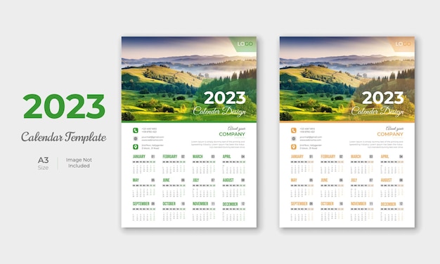 Modern business company 2023 wandkalender-design-vorlage