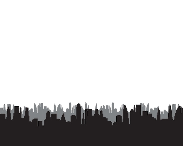 Modern City Skyline Stadt Silhouette Vektor-Illustration im flachen Design