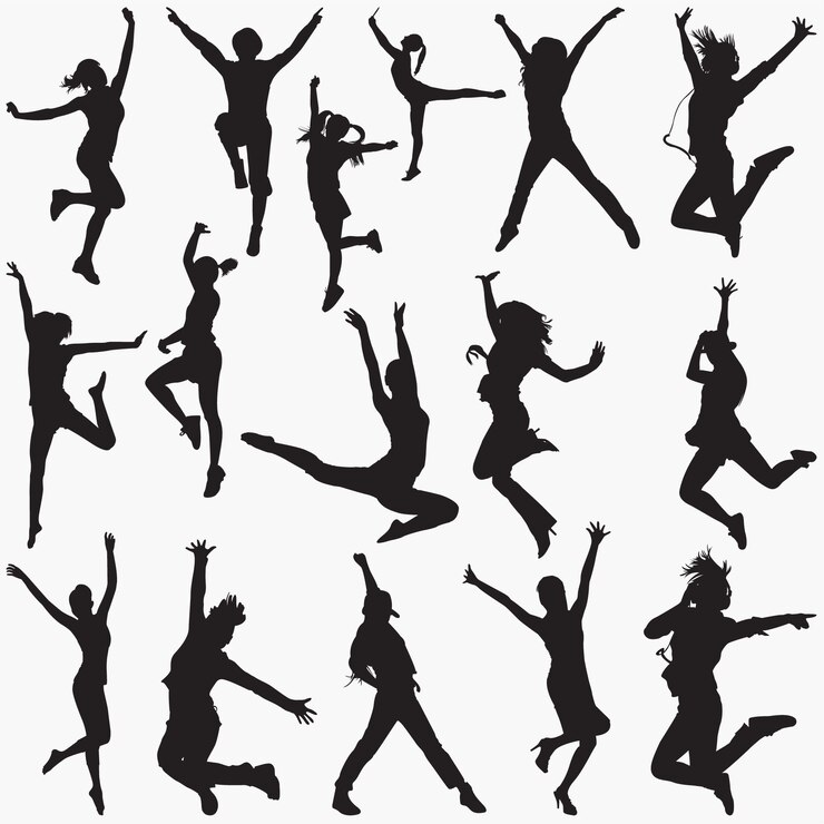 Vektor modern dance silhouetten