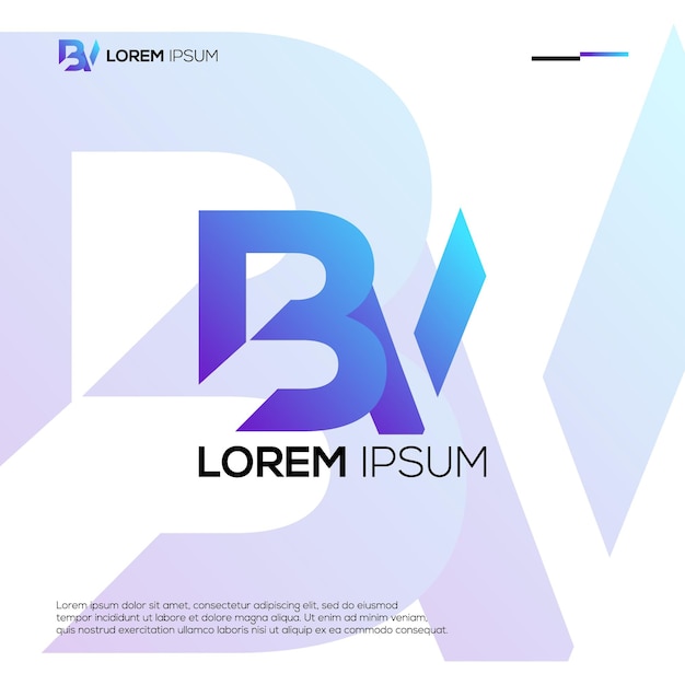 Modern initials bv-logo-design-ideen