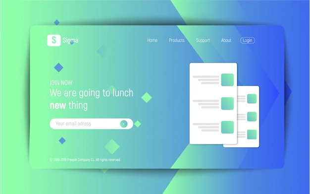 Modern startup landing page