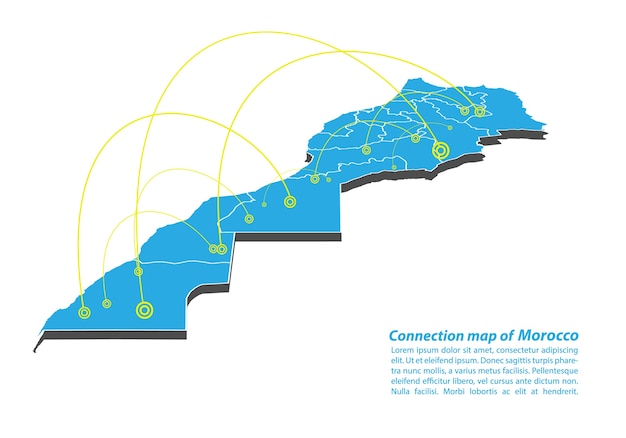 Modern von marokko karte verbindungen netzwerk-design