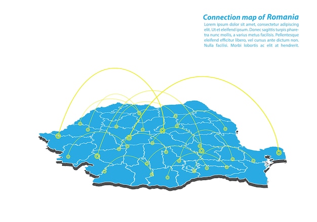Modern von rumänien kartenverbindungsnetzdesign