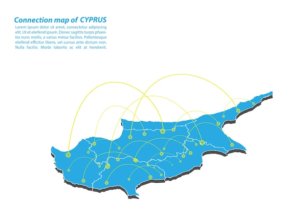 Modern von zypern karte verbindungen netzwerk-design