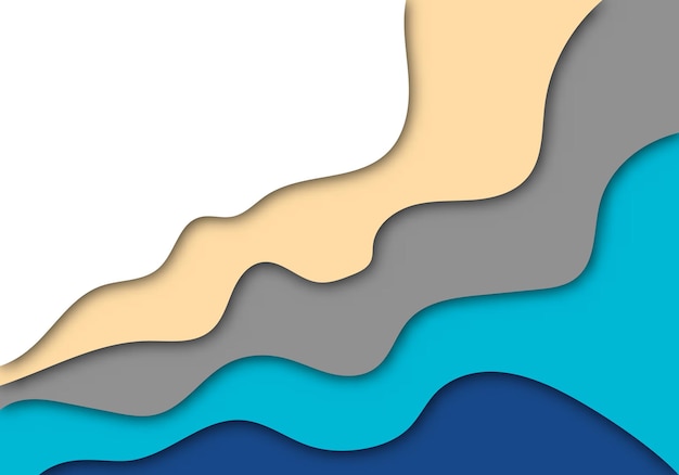 Moderne 3D-Papierschnitt-Kunstvorlage mit abstrakten Kurvenformen Hintergrund für Flyer, Banner und Poster