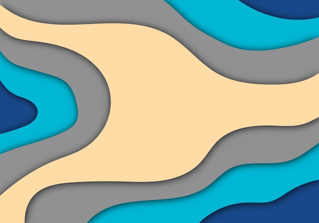 Moderne 3D-Papierschnitt-Kunstvorlage mit abstrakten Kurvenformen Hintergrund für Flyer, Banner und Poster