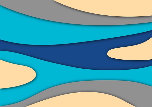 Moderne 3D-Papierschnitt-Kunstvorlage mit abstrakten Kurvenformen Hintergrund für Flyer, Banner und Poster