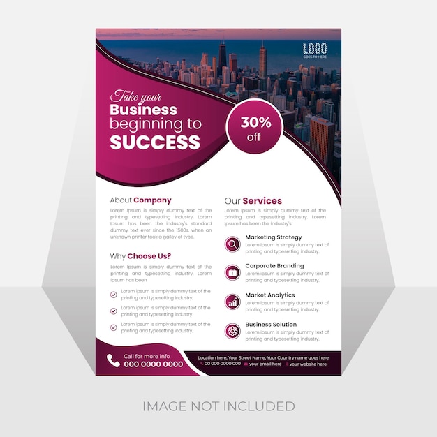 Vektor moderne abstract corporate business flyer-vorlage mit rabatt-button