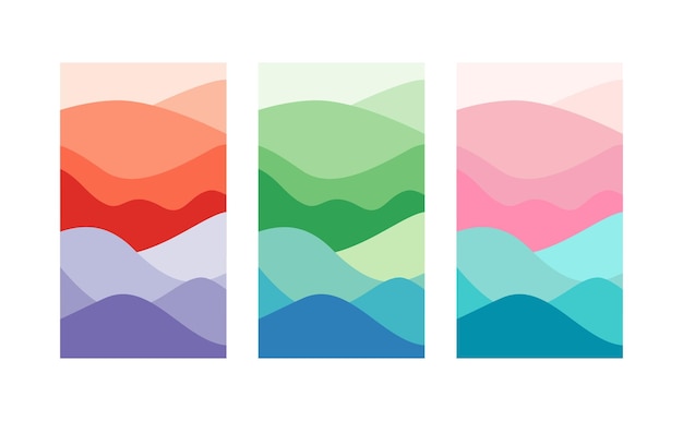Moderne abstrakte cover-set. coole mehrfarbige komposition mit farbverlauf. dynamisches bannerdesign