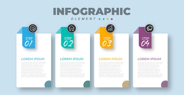 Moderne abstrakte Infografiken mit 4 Schritten oder Prozessen Elemente Geschäftskonzept Illustration