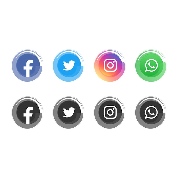 Vektor moderne aquarell social media icons