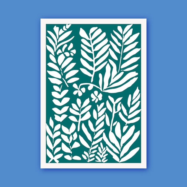 Moderne Ausschnitte botanische Formen Matisse-Stil minimalistische florale Vektorgrafiken