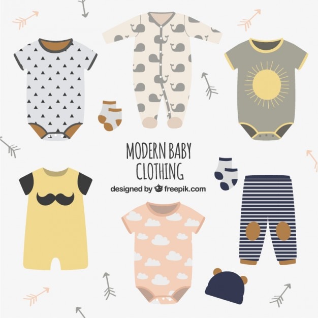 Vektor moderne babykleidung