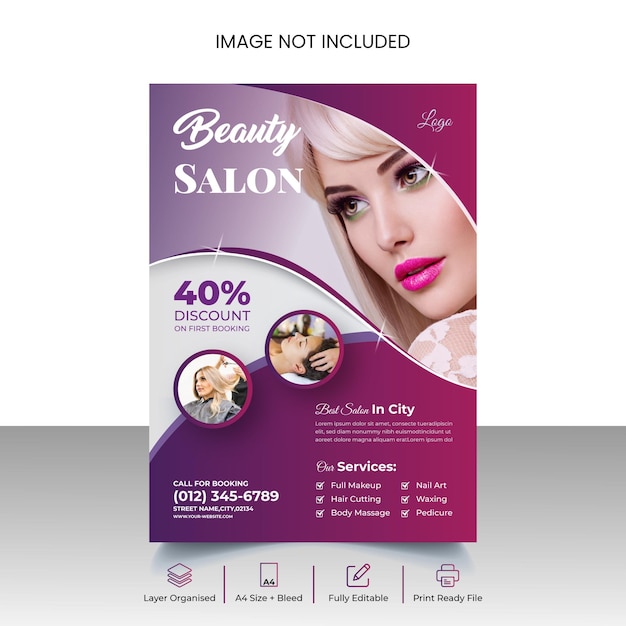 Moderne beauty-spa-salon-flyer-vorlage