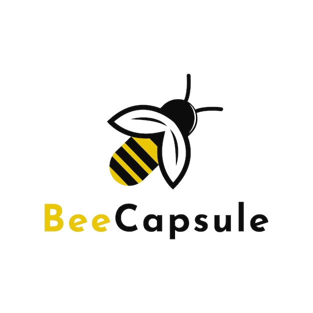 Moderne Bienenkapsel-Logo-Konzept-Design-Kombination