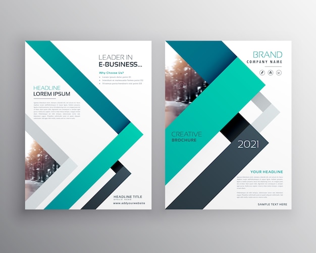 Moderne blaue business-broschüre flyer poster-vektor-design-vorlage