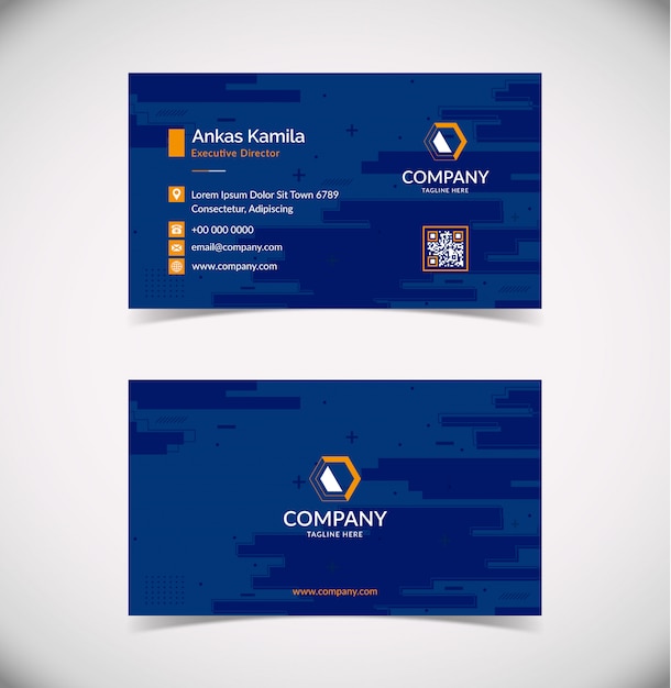 Moderne blaue geometrische Visitenkartenschablone