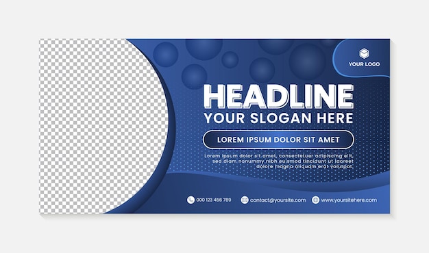 Moderne blaue Hintergrund elegante Kreis-Design-Banner-Vorlage