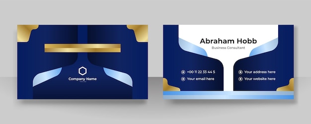 Moderne blaue visitenkarte kreative und saubere visitenkartenvorlage
