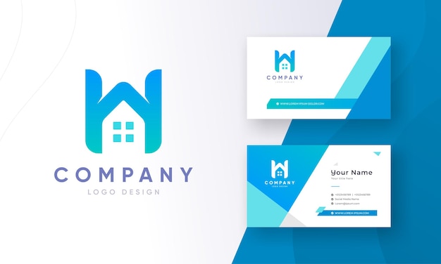 Moderne buchstabe h kombination home icon logo mit corporate business visiting card vector illustration