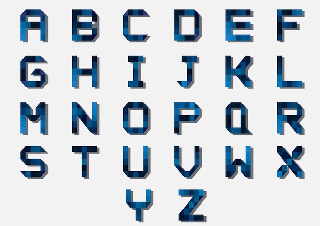 Moderne bunte alphabetsatzschriftart