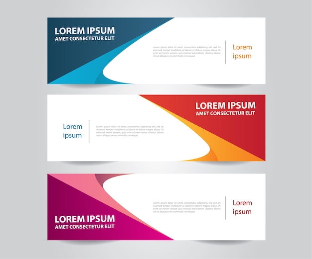 Moderne bunte Banner Vorlage. Horizontale Werbebanner.