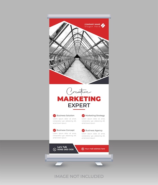 Vektor moderne business-agentur roll-up-banner-vorlage