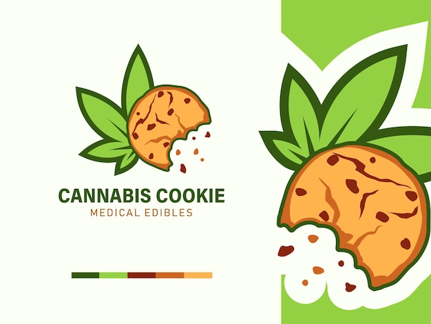 Vektor moderne cannabis-kekse bäckerei logo-design