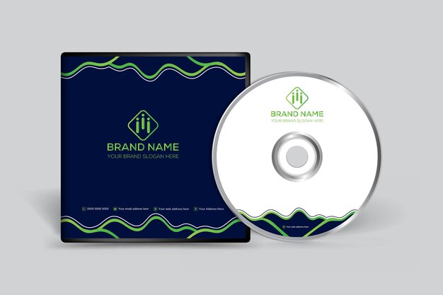 Moderne cd-cover-vorlage mit elegantem stil