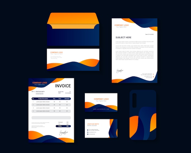 Moderne Corporate Business Identity stationäres Design festgelegt
