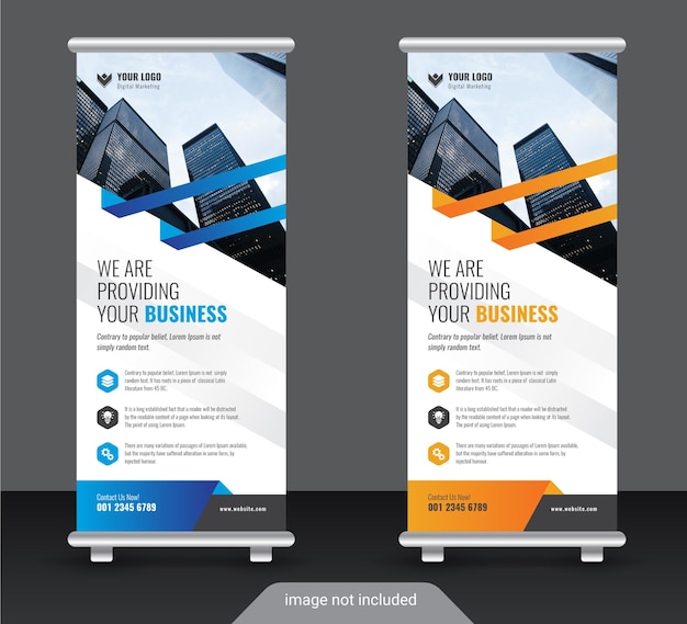 Vektor moderne corporate-rollup-banner-designvorlage