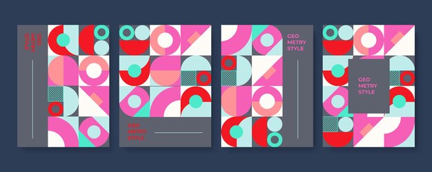 Moderne Cover-Design-Vorlage mit Memphis-Stilelementen