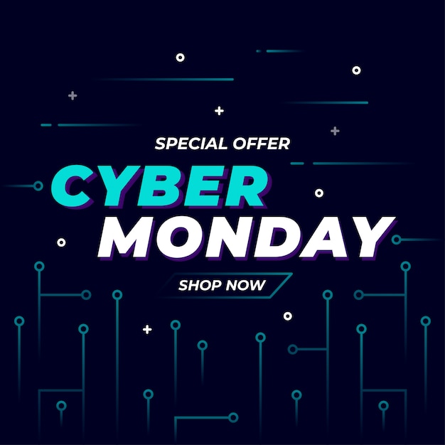 Moderne cyber monday verkaufsfahne