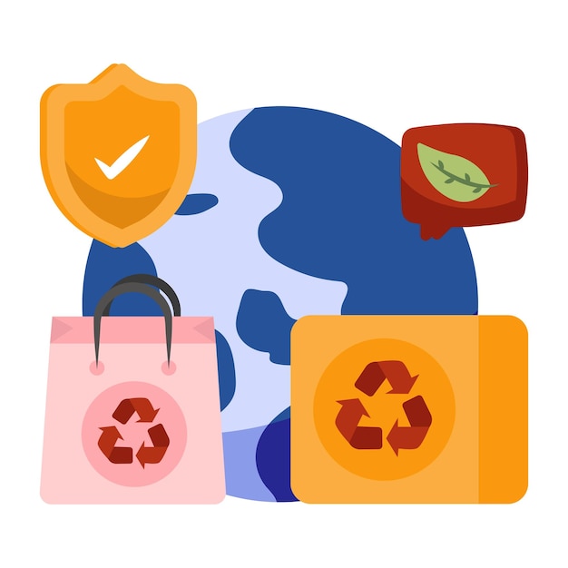 Vektor moderne design-ikone des globalen recyclings